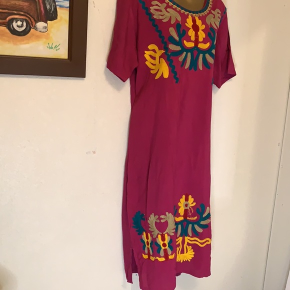 H.W Egypt cotton pink embroidered dress - Picture 2 of 7